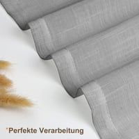 CUCRAF Sivý záves typu voile s ľanovým vzhľadom s kovovými krúžkami, polopriehľadný záves do spálne a obývačky, 140x225 cm, 2 ks, sivý 5