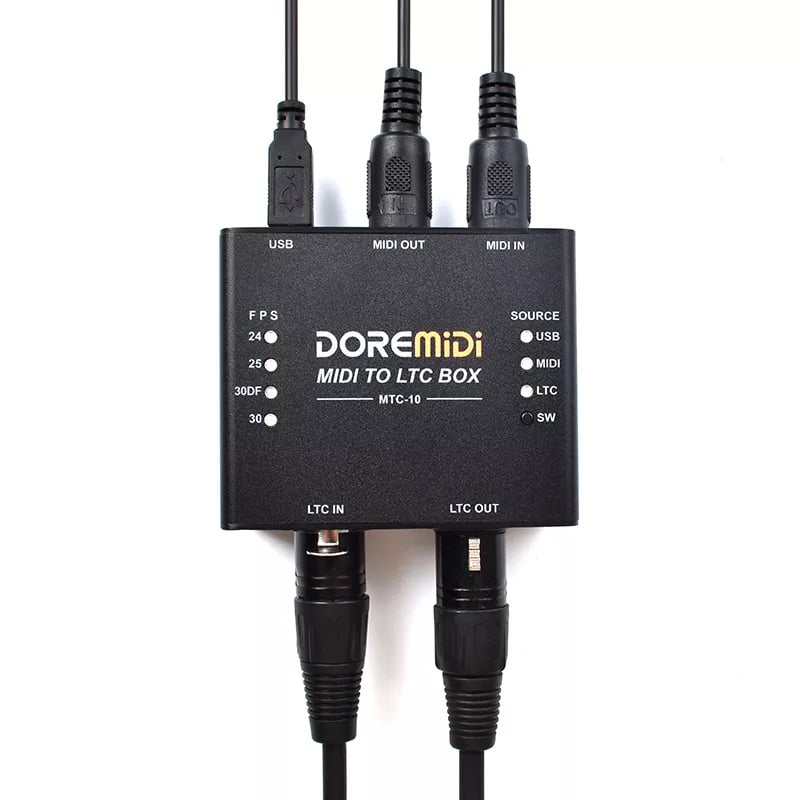 CUEPILOT MTC-10 MIDI LTC Converter Box pentru Sincronizare Cod Temporal