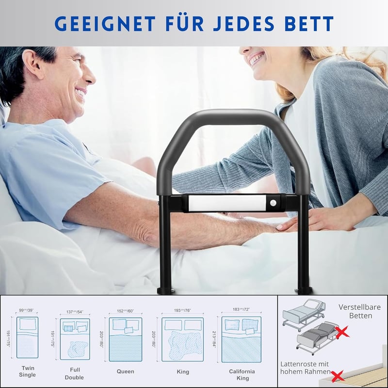 Cuidora Felnőtt Ágyrács - Esésmegelőzés és Felkelési Segítség Időseknek