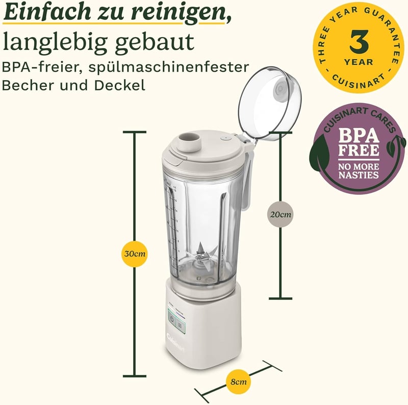 Cuisinart Blast & Go Wireless Mixer USB-C Töltéses Turmixgép 500ml Utazó Pohár