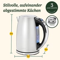Cuisinart Multi-Temp Kettle, Quick Boil, Wireless, Stainless Steel Finish, 1.7 L Capacity, Adjustable Temperature, Removable, Washable Anti-limescale Filter, Brushed Stainless Steel 6