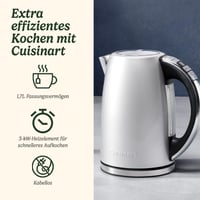 Cuisinart Multi-Temp Kettle, Quick Boil, Wireless, Stainless Steel Finish, 1.7 L Capacity, Adjustable Temperature, Removable, Washable Anti-limescale Filter, Brushed Stainless Steel 2