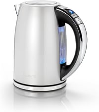 Cuisinart Multi-Temp Kettle, Quick Boil, Wireless, Stainless Steel Finish, 1.7 L Capacity, Adjustable Temperature, Removable, Washable Anti-limescale Filter, Brushed Stainless Steel 1