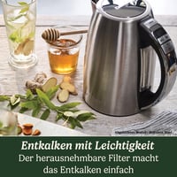 Cuisinart Multi-Temp Kettle, Quick Boil, Wireless, Stainless Steel Finish, 1.7 L Capacity, Adjustable Temperature, Removable, Washable Anti-limescale Filter, Brushed Stainless Steel 5