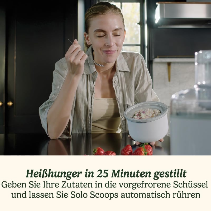 Cuisinart Solo Scoops Ice Cream Maker | Homemade Gelato & Ice Cream Maker in 25 Minutes | Sorbet Maker | Frozen Yogurt Maker | Compact, Space-Saving | 475 ml Mixing Bowl | ICEM10