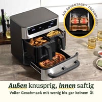 Teplovzdušná fritéza a rúra Cuisinart Tri Zone 13,6 l, bez PFAS, 3 zóny, 2x4,3 l košík, 5 l zásuvka, multifunkčná fritéza 9 v 1, gril, pizza, nehrdzavejúca oceľ 5