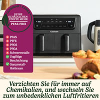 Friteuză cu aer cald Cuisinart XXL cu două zone 10,4 L (2x5,2 L), fără PFAS, Airfryer pentru prăjire, grătar, coacere și deshidratare, 8+ porții 3