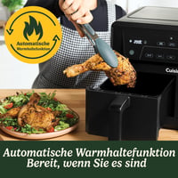 Friteuză cu aer cald Cuisinart XXL cu două zone 10,4 L (2x5,2 L), fără PFAS, Airfryer pentru prăjire, grătar, coacere și deshidratare, 8+ porții 5