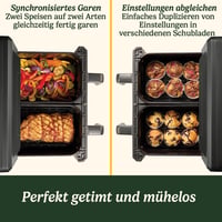Friteuză cu aer cald Cuisinart XXL cu două zone 10,4 L (2x5,2 L), fără PFAS, Airfryer pentru prăjire, grătar, coacere și deshidratare, 8+ porții 7