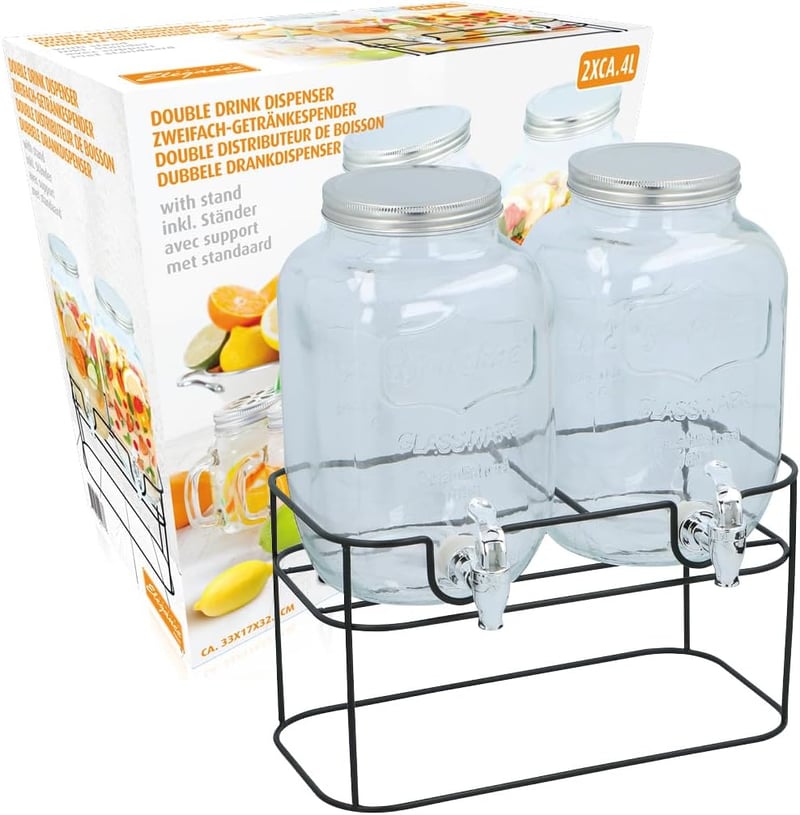 Cuisine Elegance Dupla Italadagoló 2x4 Literes Csappal 33x17x32cm