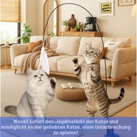 Culinavog Set 2 Jucării Undiță pentru Pisici cu Suport cu Ventuză, Jucărie Interactivă cu Pene pentru Stimularea Inteligenței Pisicilor și Pisicuțelor, Roz și Alb 4