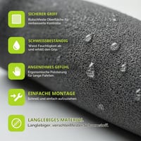 Set 2 Perne pentru Mânerele Cârjelor Culinavog, Burete Confortabil Antiderapant, Protecție pentru Mânere de Cârje și Cadre de Mers, Ușor de Înlocuit, Gri 3