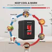 Cumeod 15L Mini Hűtőszekrény Fűtéssel, 12V/220V Autó Iroda Kollégiumi Ital Kozmetika 3