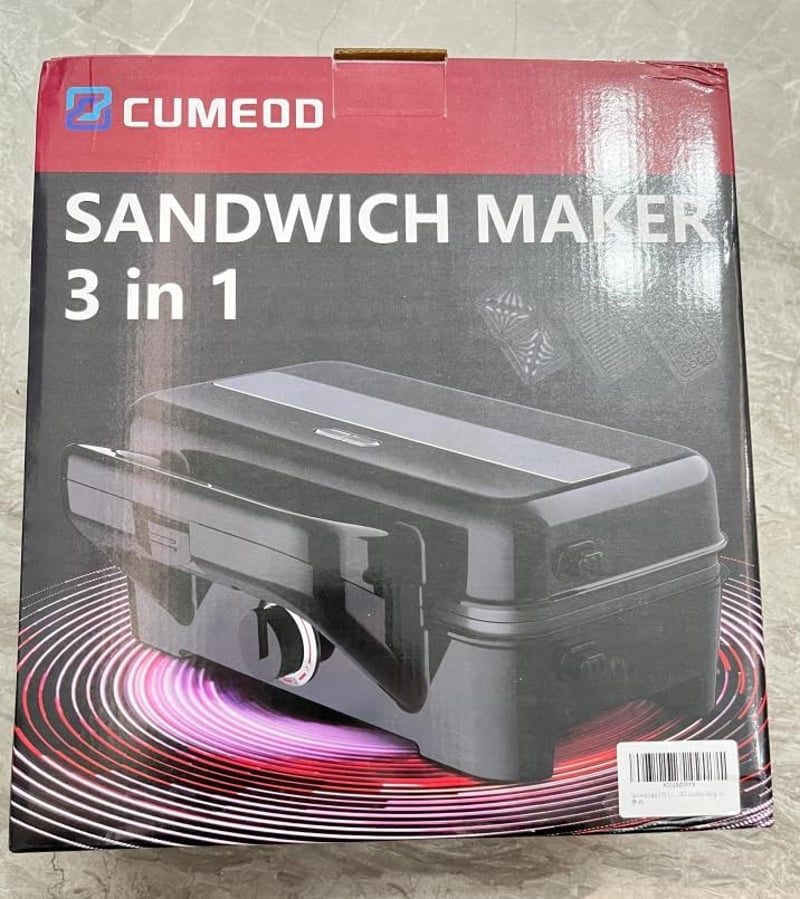Cumeod 3az1-ben szendvics sütő, gofri készítő, kontakt grill 1200W menta zöld