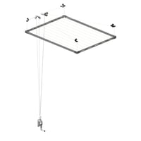 Cuncial TZ 301051 Sušiak na bielizeň na balkón a terasu – 60x58x22 cm, biely, upevniteľný na zábradlie 1