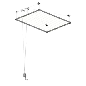 Cuncial TZ 301051 Balkonska i terasna sušilica za rublje – 60x58x22 cm, bijela, za montažu na ogradu