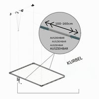 Cuncial TZ 301051 Sušiak na bielizeň na balkón a terasu – 60x58x22 cm, biely, upevniteľný na zábradlie 4