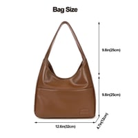 Dámska kabelka na rameno CUNGGI Cun-gg001 typu hobo, vegánska umelá koža, retro - hnedá 2