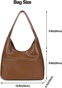 CUNGGI nagy női válltáska hobo tote bag vegán bőr retro kézitáska 2