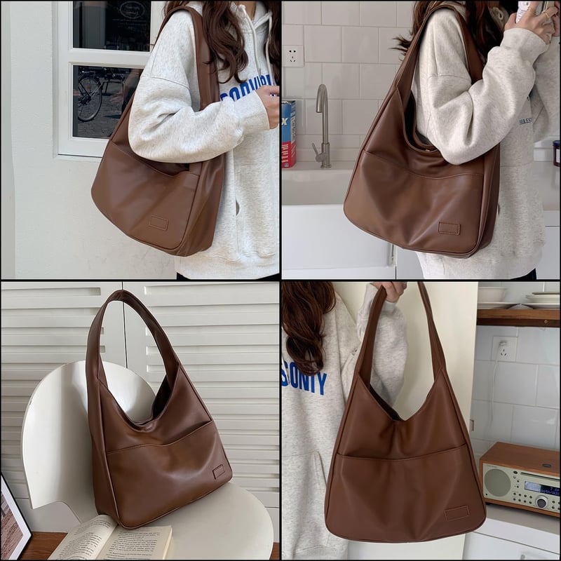 CUNGGI nagy női válltáska hobo tote bag vegán bőr retro kézitáska