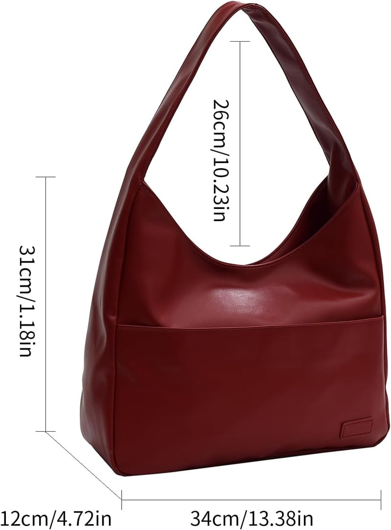CUNGGI nagy női válltáska hobo tote bag vegán bőrből casual retro kézitáska