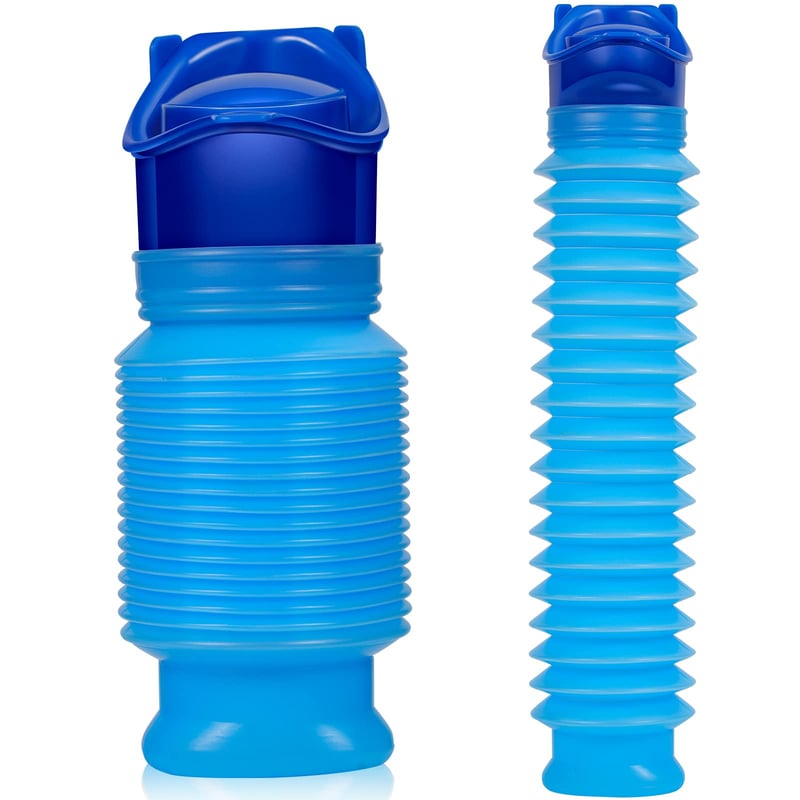 Mini pisoar portabil CUNQN 750 ml, toaletă pliabilă, recipient pentru colectarea urinei pentru bărbați, pentru camping, mașină, călătorii, cu dop
