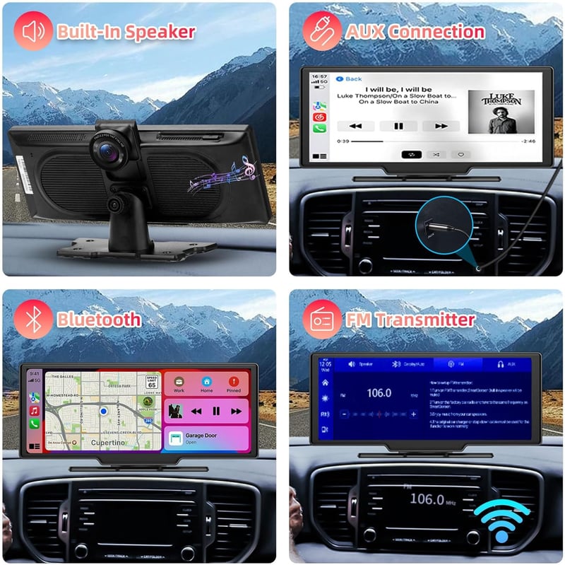 CUQI 10.26" Carplay Android autórádió 4K kamera vezeték nélküli tükrözéssel