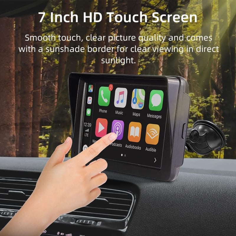 CUQI 7 Hüvelykes Wireless CarPlay Android Autó Kijelző 2K Kamera Bluetooth