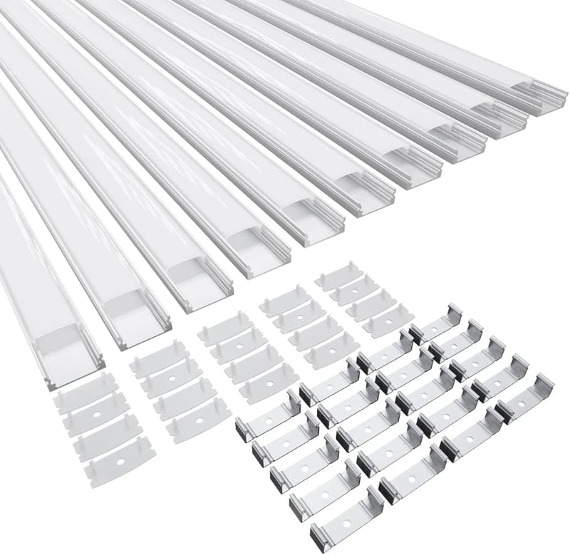 CUQI LED Profil Alumínium 10x40cm Tejüveg Burával Rögzítővel 10db