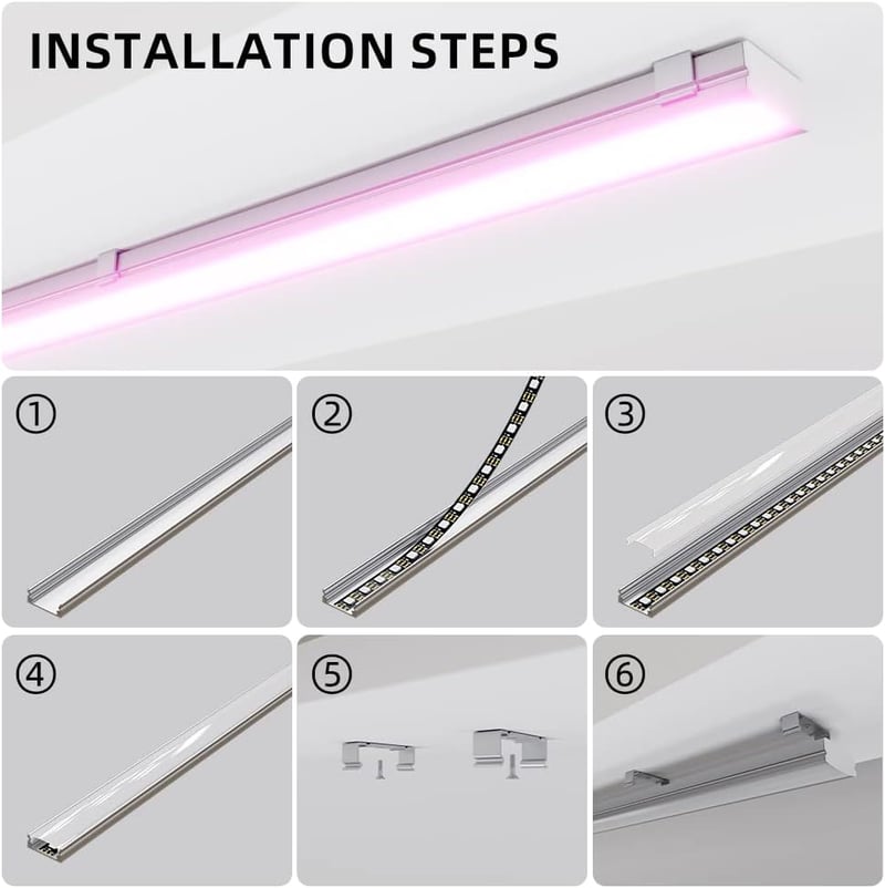 CUQI LED Profil Alumínium 10x40cm Tejüveg Burával Rögzítővel 10db