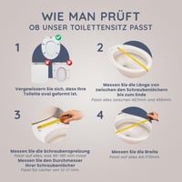 Capac WC CUQOO cu închidere lentă și sistem de eliberare rapidă – Capac de toaletă oval, alb, reglabil, antiderapant, 44x37 cm, dimensiune universală 4