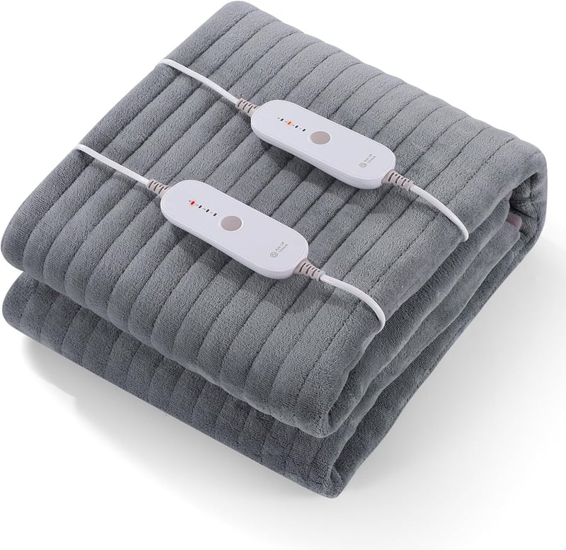 CURECURE Elektromos Ágymelegítő 160x140cm Kétágyas Ágyhoz 2 Zónás Termosztáttal