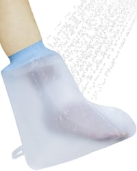 CureSquad Vízálló Láb Védőhuzat Zuhanyozáshoz - Gipsz Takaró Lábra és Bokára, Kék Szilikon Sebtakaró Felnőtteknek 1