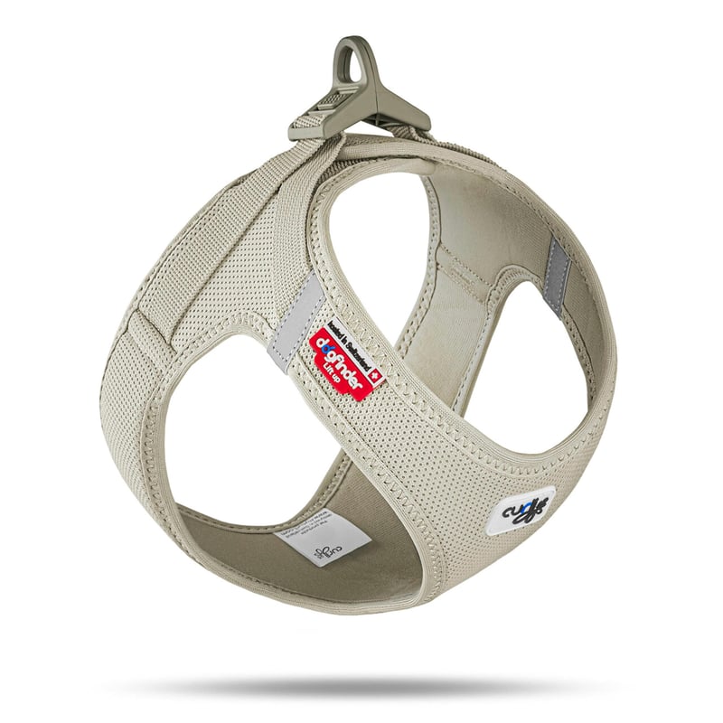 Postroj pre psov Curli Vest Harness Clasp Air-Mesh - svetlo hnedý, veľkosť L - priedušný sieťovinový materiál, ľahký postroj v štýle vesty