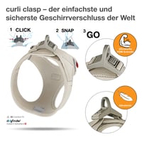 Postroj pre psov Curli Vest Harness Clasp Air-Mesh - svetlo hnedý, veľkosť L - priedušný sieťovinový materiál, ľahký postroj v štýle vesty 3