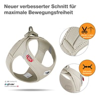 Postroj pre psov Curli Vest Harness Clasp Air-Mesh - svetlo hnedý, veľkosť L - priedušný sieťovinový materiál, ľahký postroj v štýle vesty 2