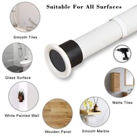 CURTAIN LAND Rozťahovacia sprchová tyč bez vŕtania 260-310 cm biela oceľová teleskopická tyč do kúpeľne, na okná, do kuchyne a skrine 4