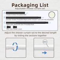 Curtain Pole No Drilling Black 50-70 cm | 1 Piece Telescopic Rod | Shower Rail & Curtain Rod for Clamping | Tension Rod for Shower and Window | Sturdy Clamping Rod - 48-70 cm, Black 5