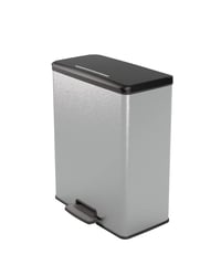 Curver Deco 65 literes téglalap alakú szemetes, metálszürke, konyha, mosókonyha, garázs, 486x284x615 mm, 100% újrahasznosított PP 1