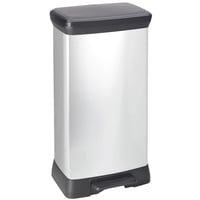 Pedálový odpadkový kôš Curver Deco Bin 50 l s nášľapným mechanizmom, tichým zatváraním, sivý s kovovým vzhľadom, pachotesný, 39x29x72 cm, na kuchynský odpad 1