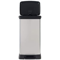 Pedálový odpadkový kôš Curver Deco Bin 50 l s nášľapným mechanizmom, tichým zatváraním, sivý s kovovým vzhľadom, pachotesný, 39x29x72 cm, na kuchynský odpad 5