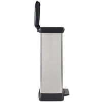 Pedálový odpadkový kôš Curver Deco Bin 50 l s nášľapným mechanizmom, tichým zatváraním, sivý s kovovým vzhľadom, pachotesný, 39x29x72 cm, na kuchynský odpad 4