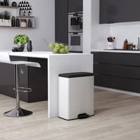 Coș de gunoi dreptunghiular Curver Deco, 65 litri, alb, pentru bucătărie, spălătorie sau garaj, 486x284x615 mm, material 100% polipropilenă reciclată 2