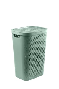 Kôš na bielizeň Curver Infinity 60 l s vekom a vetraním – ergonomické rukoväte – 70 % recyklovaný materiál – 43,7 x 35,1 x 60,2 cm – zelený 1