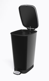 Pedálový odpadkový kôš Curver Chic Bin 45 l, čierny s metalickým vekom a držiakom na vrece, 29x44,5x60,5 cm 2