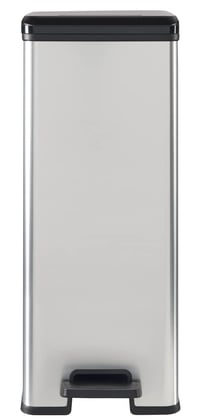 Odpadkový kôš s pedálom Curver Slim 40 l, oceľová farba, s vekom s tichým dovieraním a krúžkom na uchytenie vreca, 42 x 25 x 61 cm 6