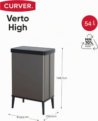 Kuchynský odpadkový kôš Curver Verto High 54 litrov s tlačidlom — chybný, čiastočne funkčný: Veko sa nedoviera (stav: pozri 2. obrázok) 4