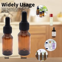 Cutiolly Barna Üveg Pipettás Flakon Szett - Illóolajokhoz, Aromaterápiához és Parfümökhöz - 10ml (1db) + 5ml (2db) - Hengeres Cseppentős Tár 5