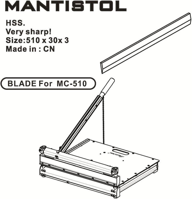 CutTool Ltd. 20" HSS Pótpenge MC-510 Padlóvágóhoz - Éles, Tartós Acél Vágólap MantisTol Padlóburkolat Vágóhoz, 50,8 cm