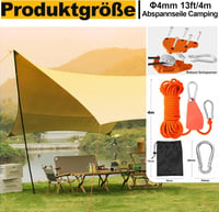 Cveenk 6db 4m Reflektáló Sátorkötél Feszítővel, Zöld Nylon Kempingkötél Ponyvához 2